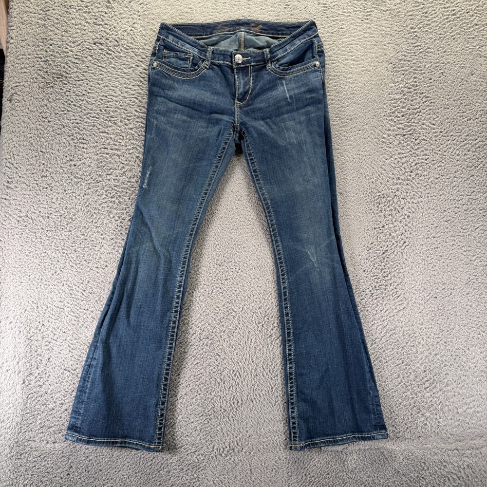 Seven7 Jeans Womens 6 Blue Cotton Denim Bootcut Faded Cowgirl Western Stretch